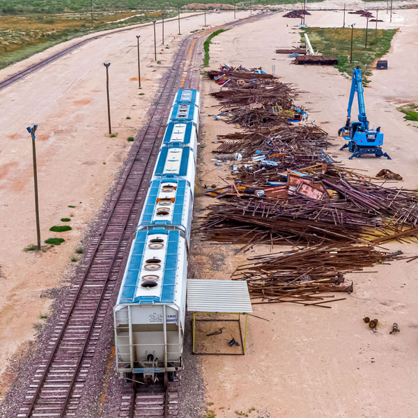 Train at the recycling center
